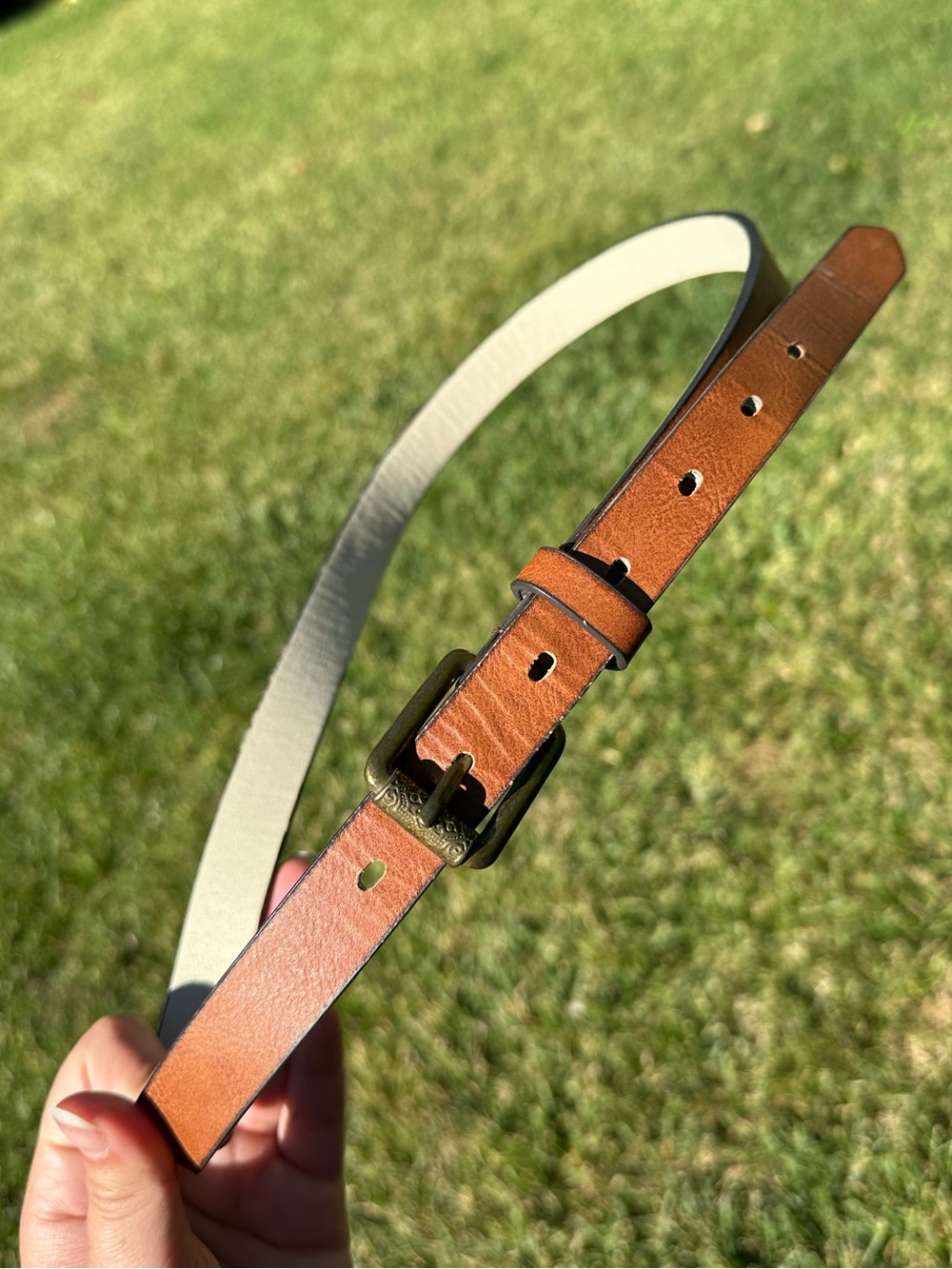 brown leather belt